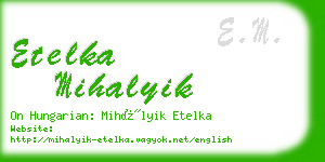 etelka mihalyik business card